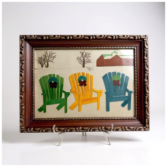 Chaises de Plage Trois Couleurs / Three Colorful Beach Chairs in Winter Snow - Picture 6 of 7